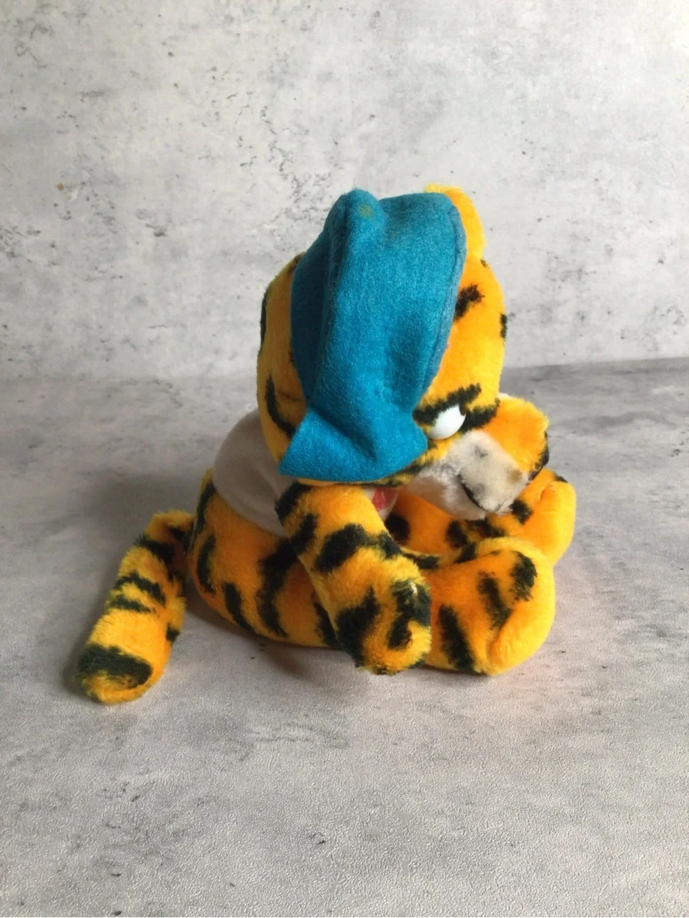 Vintage 1970's Dakin Tiger Baseball Stuffed Animal Plush Toy Sambo Cap and Glove